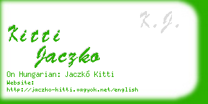 kitti jaczko business card